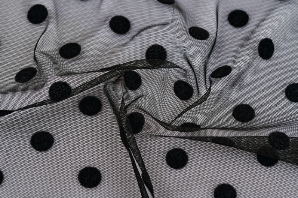 Polka Dot Flock on Tulle - 3